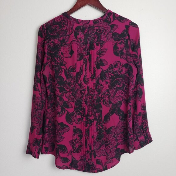 3/30$🔥Worthington Pink Black Prt Long Sleeve Top - Picture 2 of 11